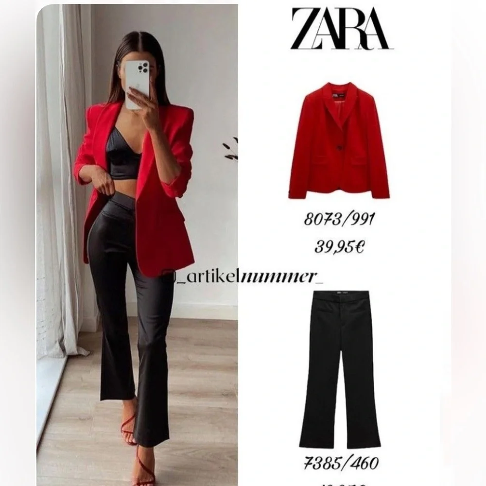 Zara black satin mini flare semi cropped pants